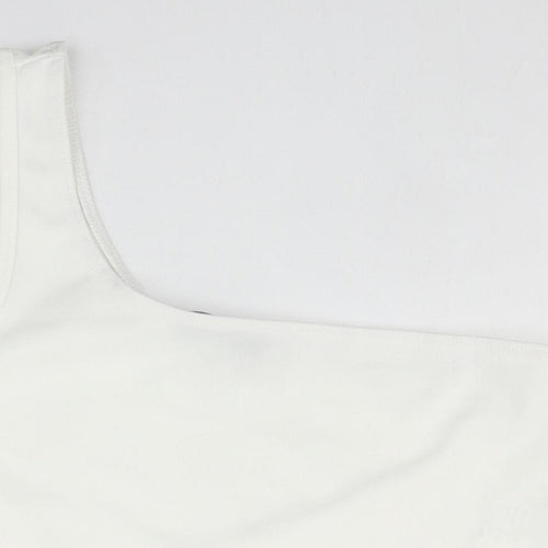 SheIn Womens White Polyester Cropped Tank Size M One Shoulder
