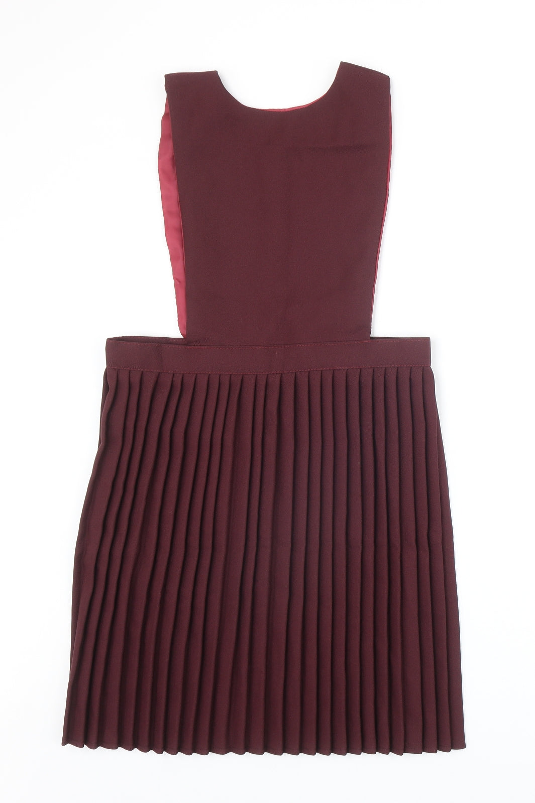 Preworn Girls Purple Polyester Pinafore/Dungaree Dress Size 11-12 Years Scoop Neck Button