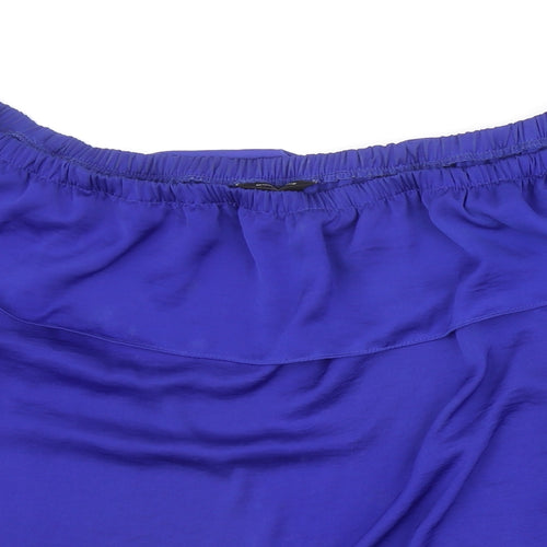 Dorothy Perkins Womens Blue Polyester Basic Blouse Size 14 Off the Shoulder
