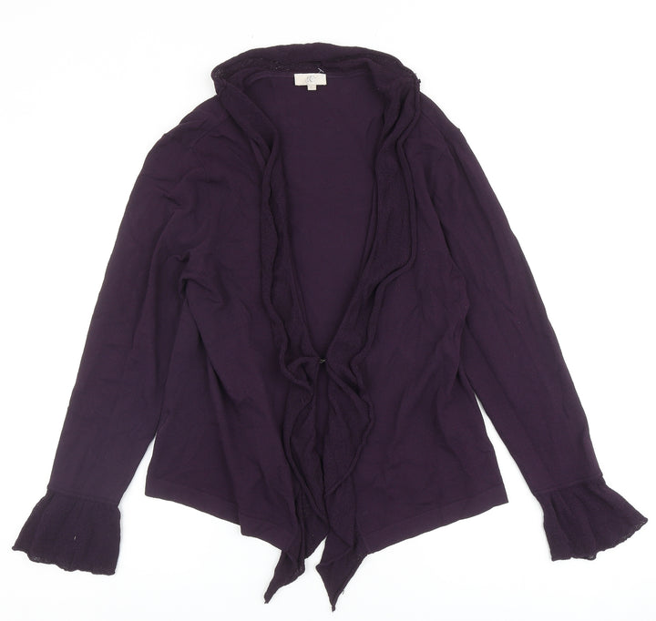 CC Womens Purple V-Neck Viscose Cardigan Jumper Size L