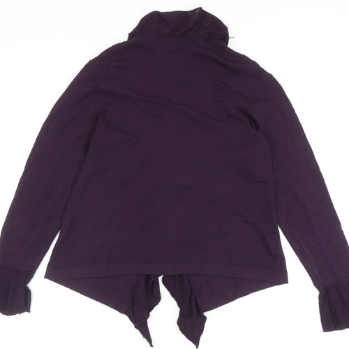 CC Womens Purple V-Neck Viscose Cardigan Jumper Size L
