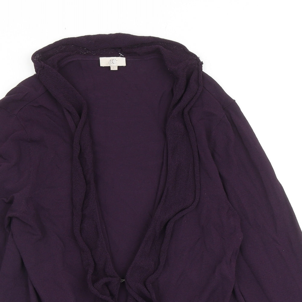 CC Womens Purple V-Neck Viscose Cardigan Jumper Size L
