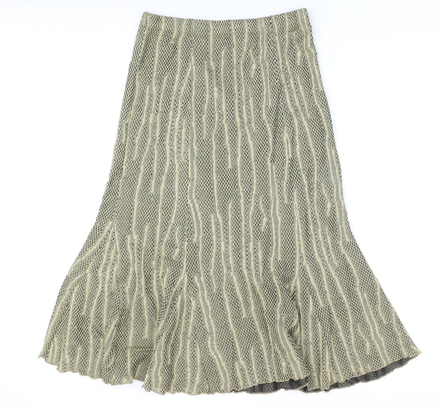 Stephen Womens Gold Geometric Polyester Swing Skirt Size 16
