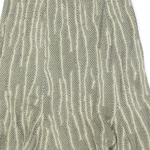 Stephen Womens Gold Geometric Polyester Swing Skirt Size 16