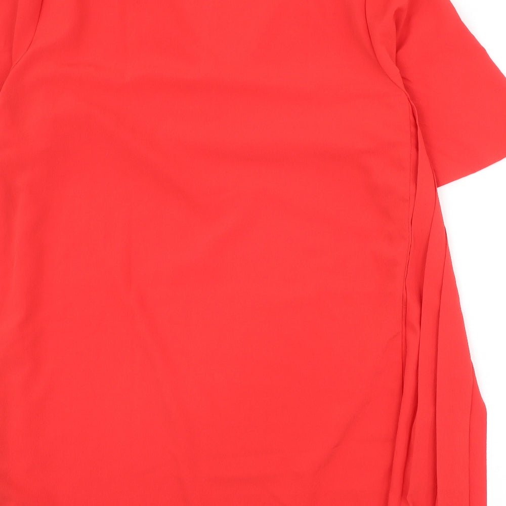 Capsule Womens Red Polyester Basic T-Shirt Size 16 V-Neck