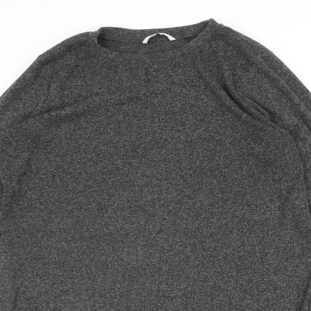 TU Womens Grey Polyester Jumper Dress Size 16 Round Neck Pullover