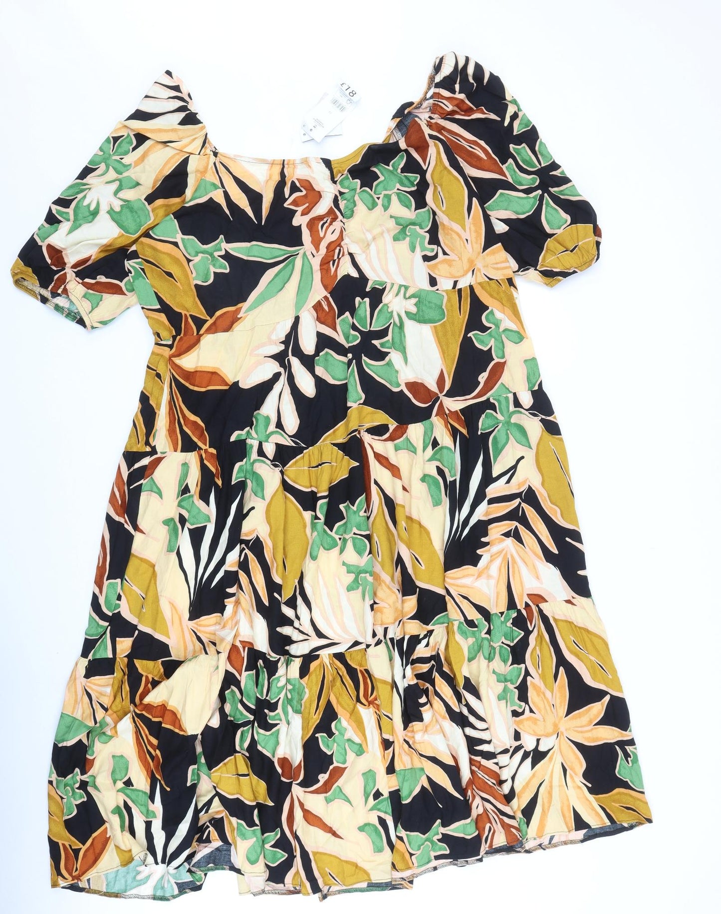George Womens Multicoloured Floral Viscose Trapeze & Swing Size 22 Round Neck Pullover