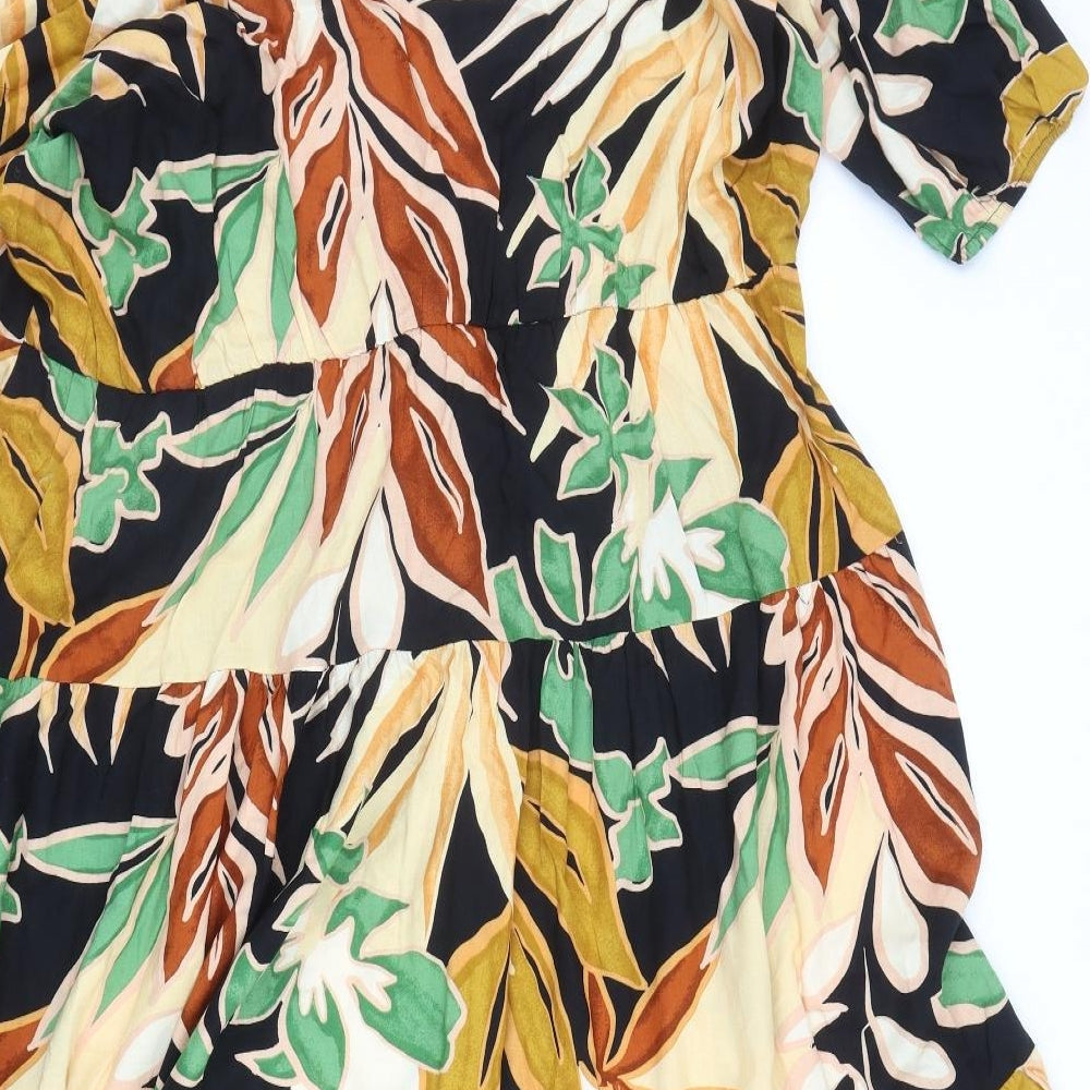 George Womens Multicoloured Floral Viscose Trapeze & Swing Size 22 Round Neck Pullover