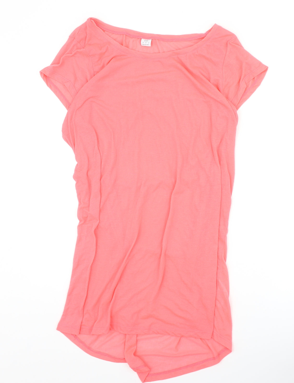 F&F Womens Pink Polyester T-Shirt Dress Size L Round Neck Pullover