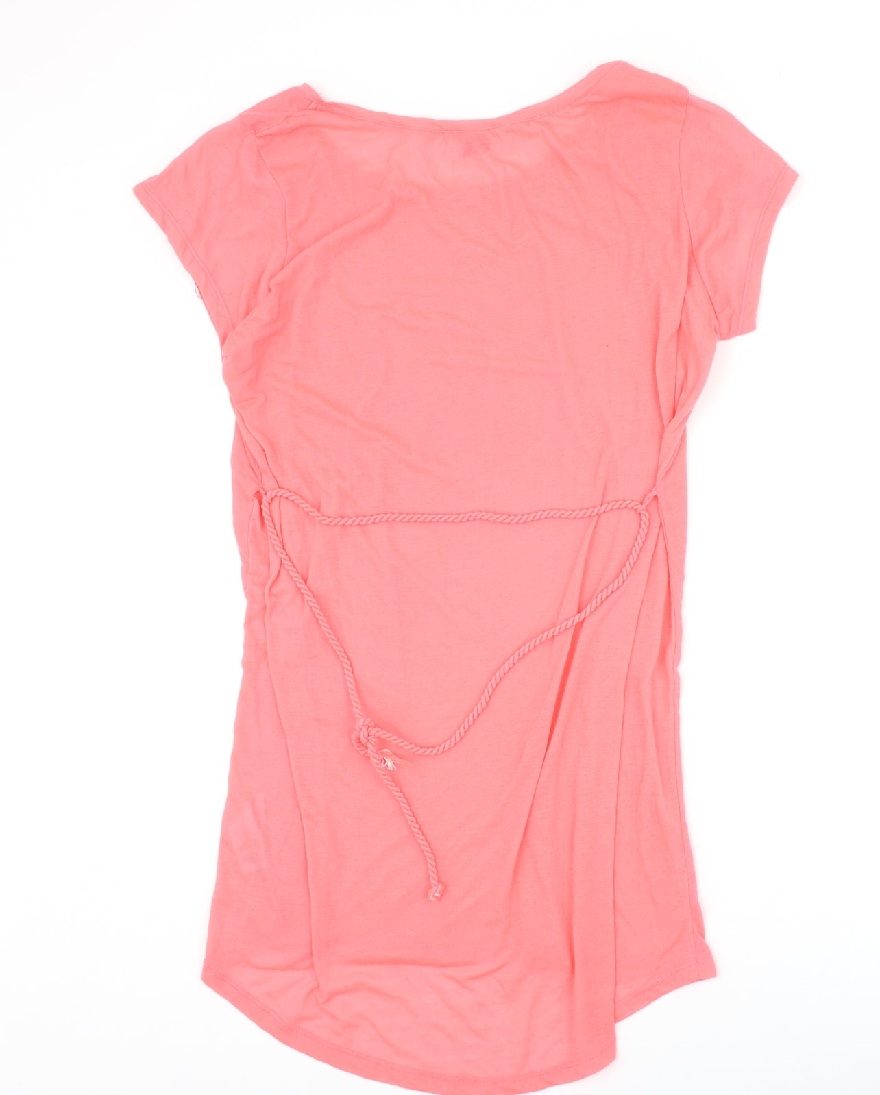F&F Womens Pink Polyester T-Shirt Dress Size L Round Neck Pullover
