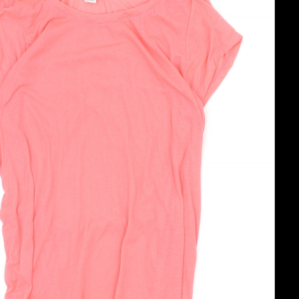F&F Womens Pink Polyester T-Shirt Dress Size L Round Neck Pullover