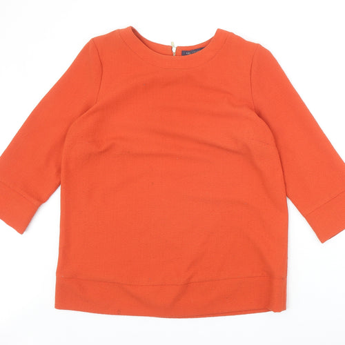 Marks and Spencer Womens Orange Polyester Basic Blouse Size 10 Round Neck