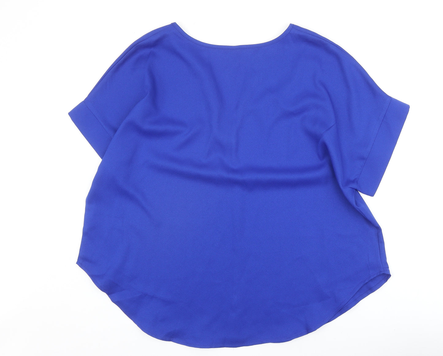 SheIn Womens Blue Polyester Basic Blouse Size XL V-Neck