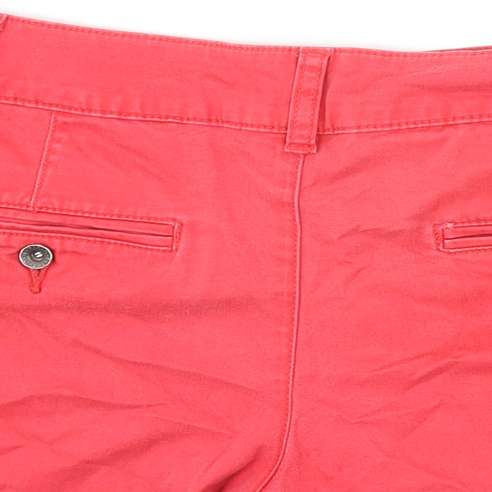 Stile Benetton Womens Red Cotton Mom Shorts Size 12 Regular Zip