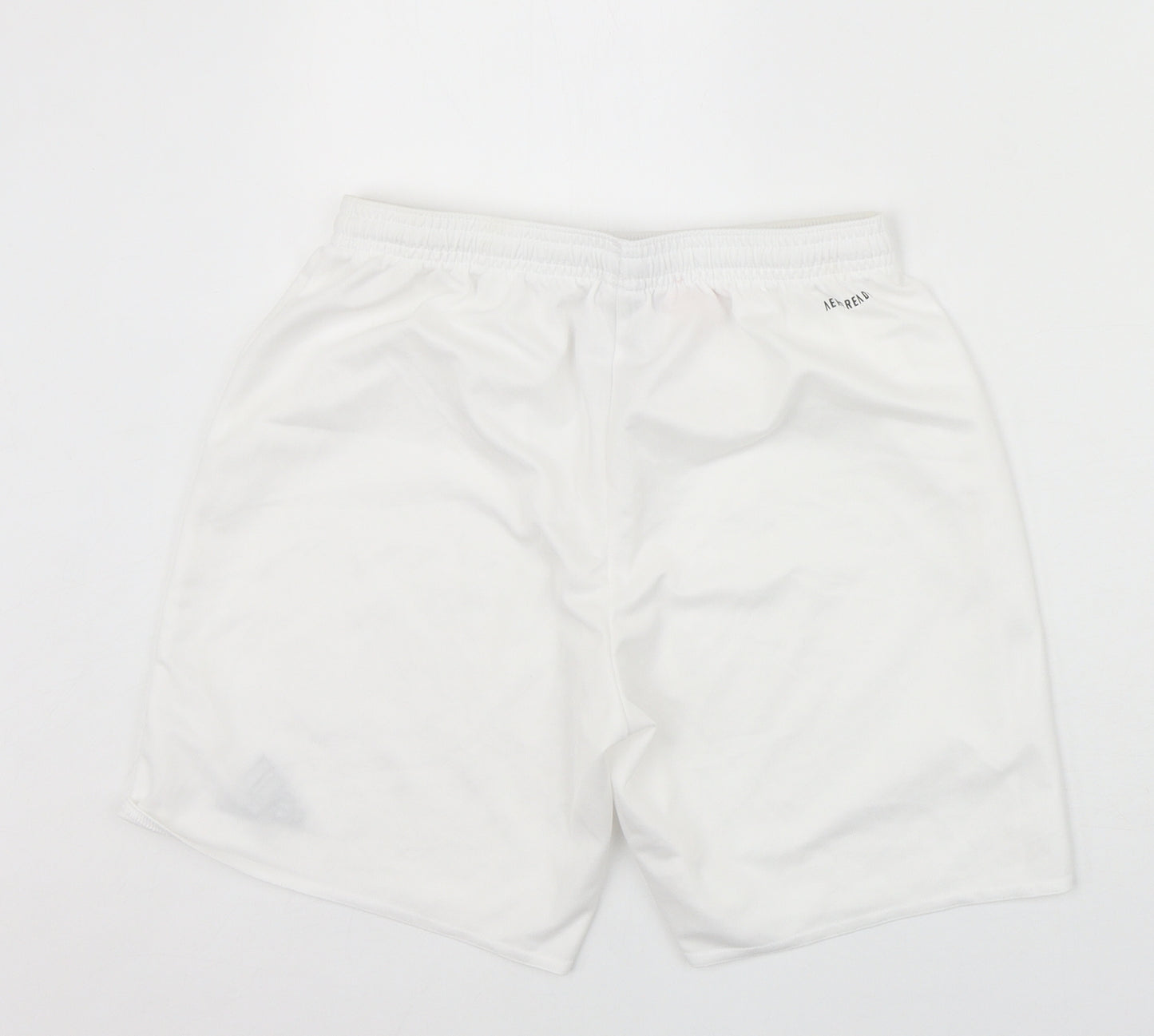 adidas Boys White Polyester Sweat Shorts Size 15-16 Years Regular Drawstring