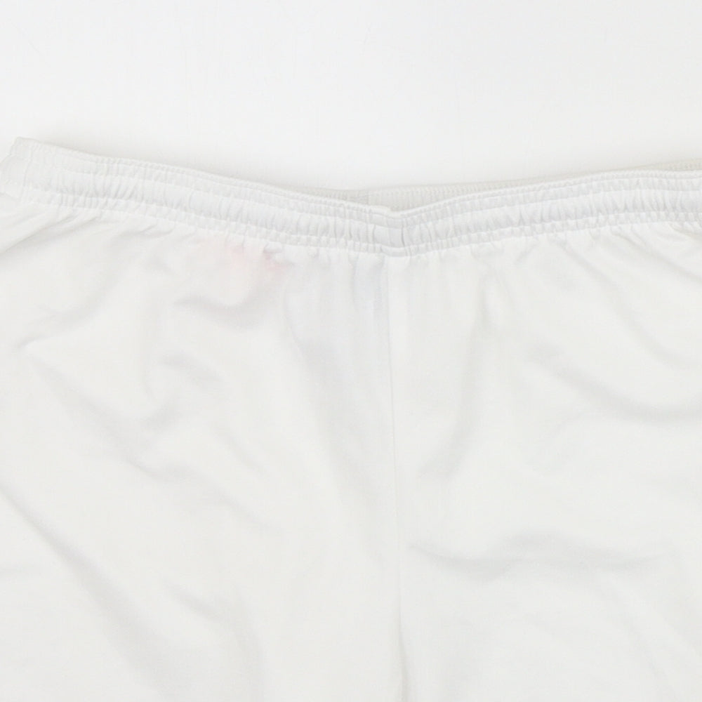 adidas Boys White Polyester Sweat Shorts Size 15-16 Years Regular Drawstring