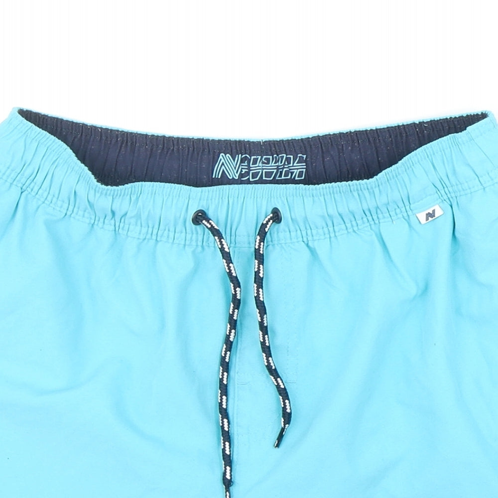 NEXT Boys Blue Polyester Sweat Shorts Size 13 Years Regular Drawstring - Swim Shorts