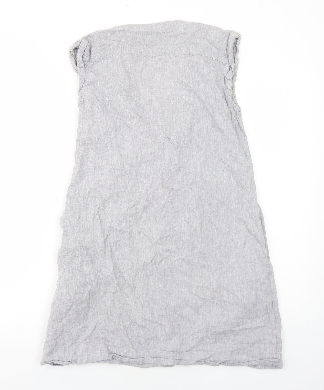 Batela Womens Grey Cotton Shift Size 8 V-Neck Pullover