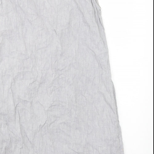 Batela Womens Grey Cotton Shift Size 8 V-Neck Pullover