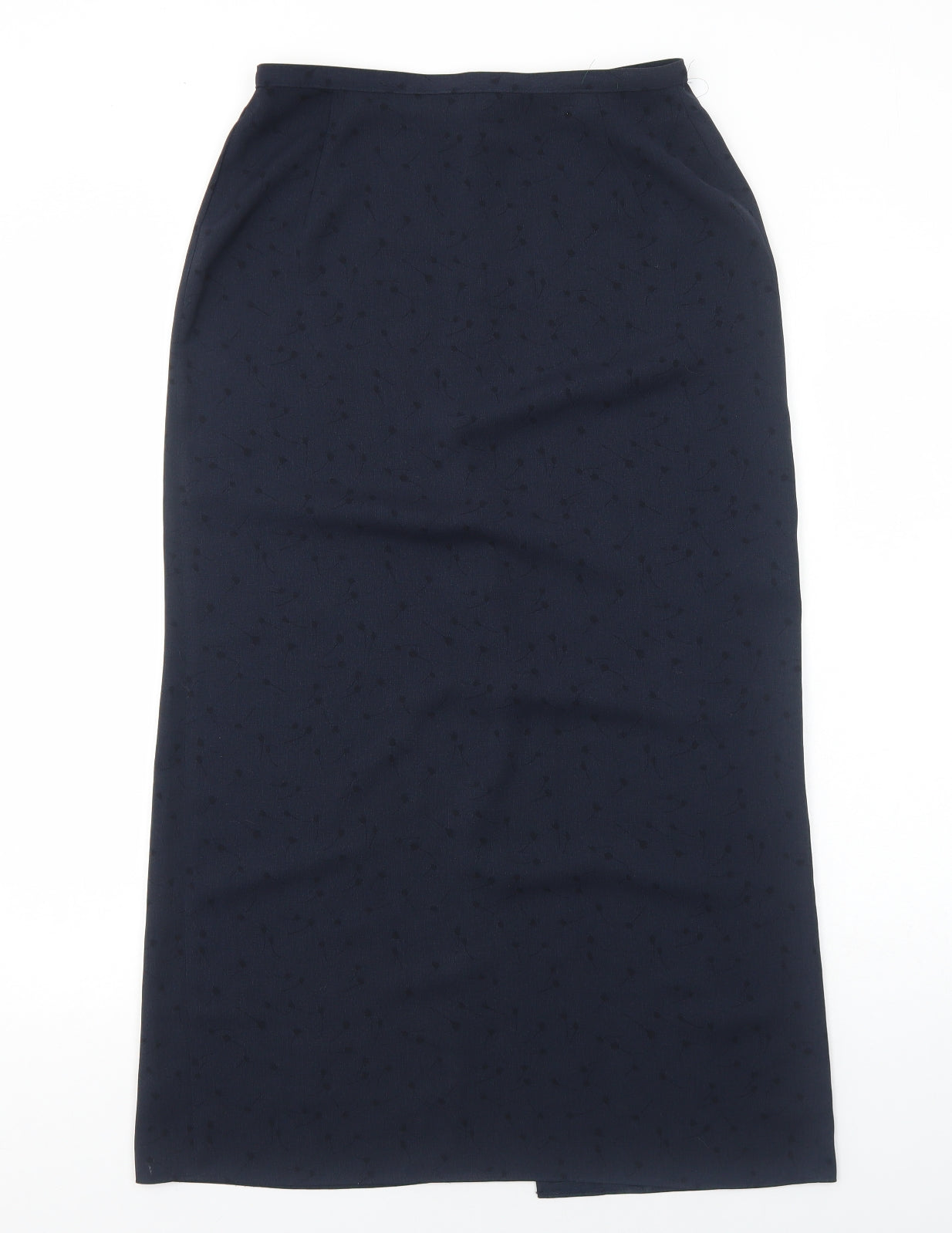 Marks and Spencer Womens Blue Polyester A-Line Skirt Size 12 Zip