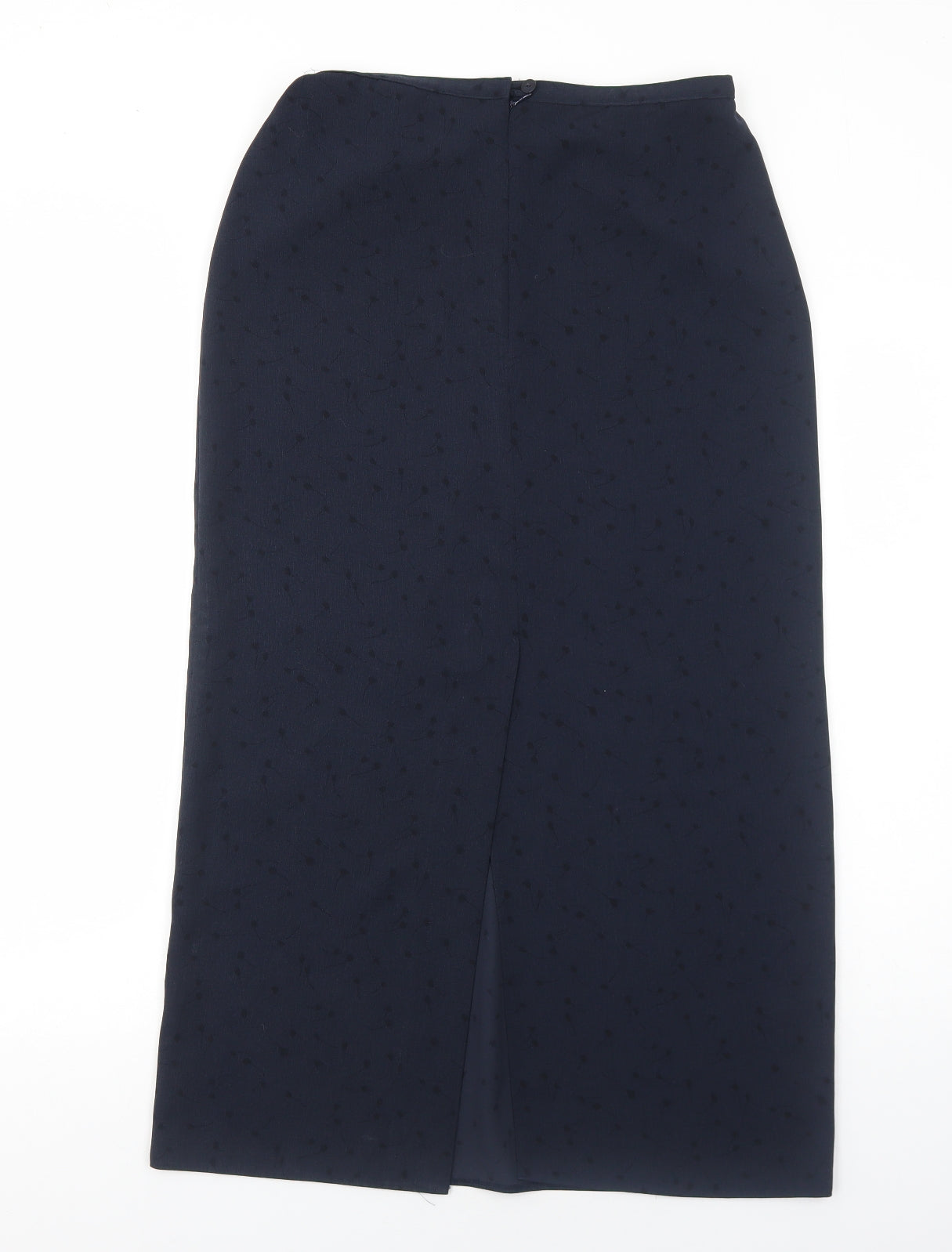 Marks and Spencer Womens Blue Polyester A-Line Skirt Size 12 Zip