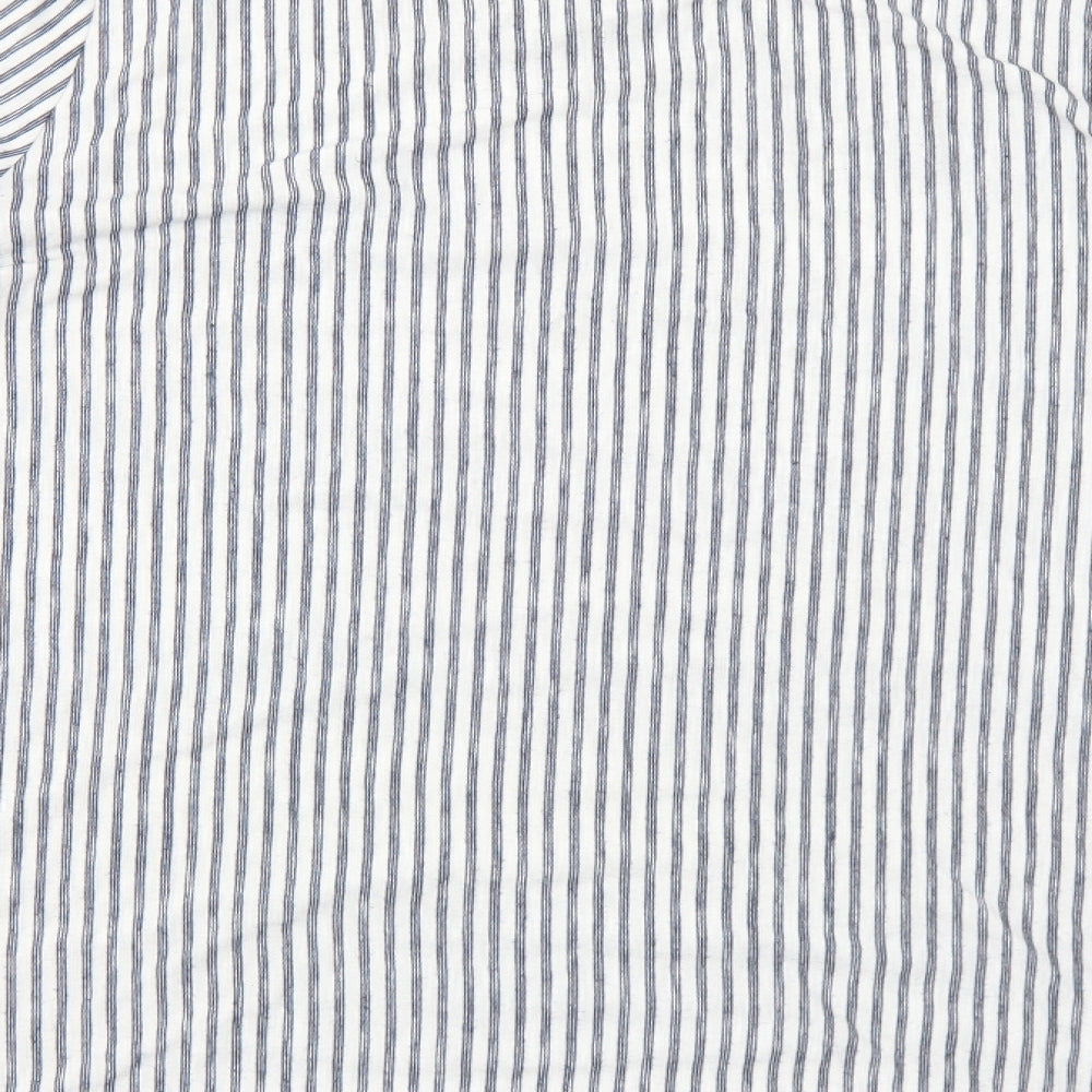 Max Studio Womens White Striped Viscose Basic Blouse Size XL Round Neck