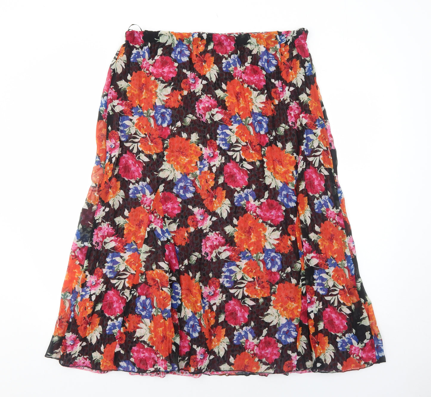 Julipa Womens Multicoloured Floral Polyester Pleated Skirt Size 18