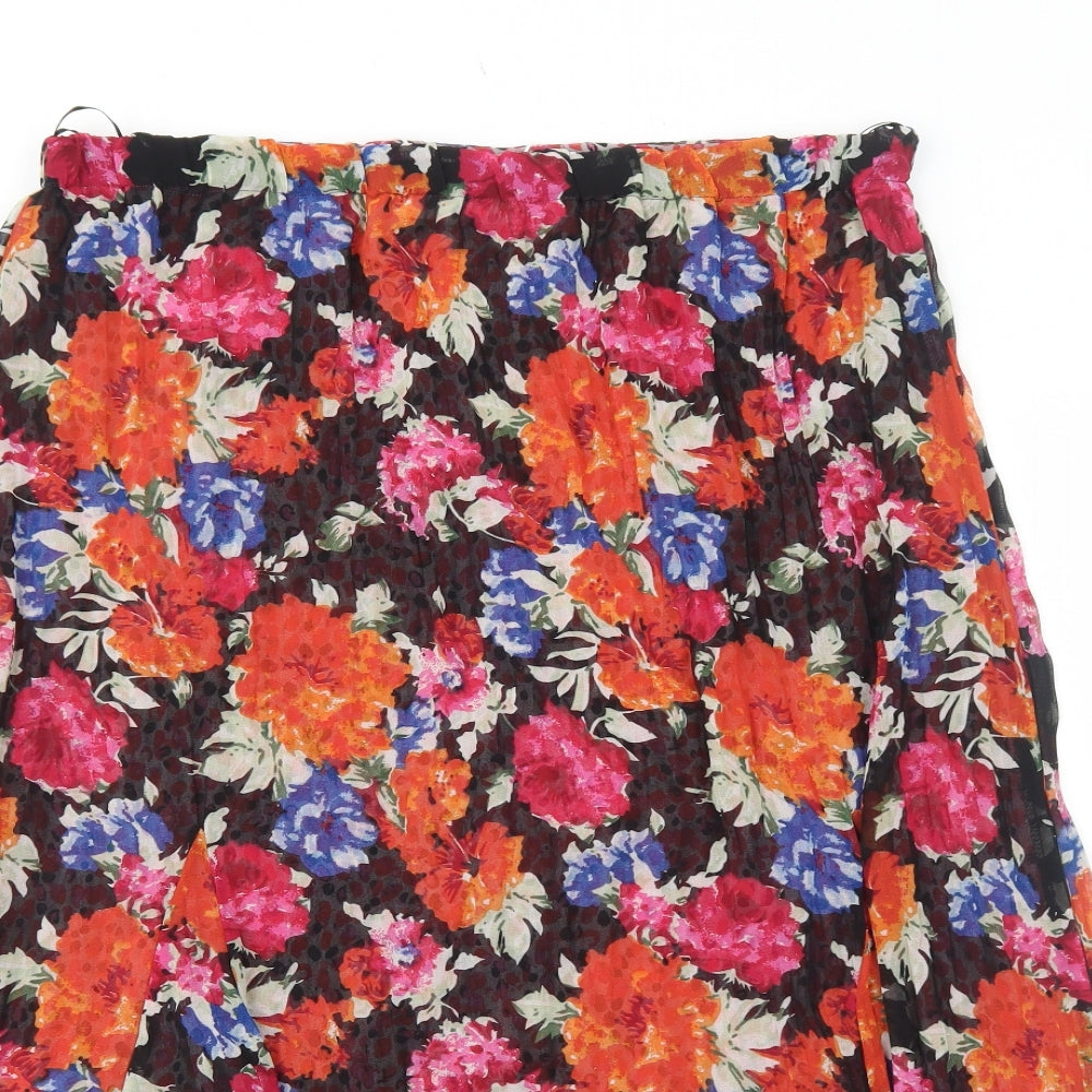 Julipa Womens Multicoloured Floral Polyester Pleated Skirt Size 18