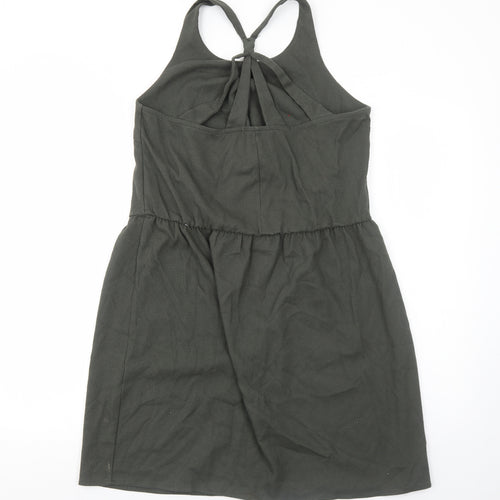Etam Womens Green Polyester Tank Dress Size L Round Neck Pullover