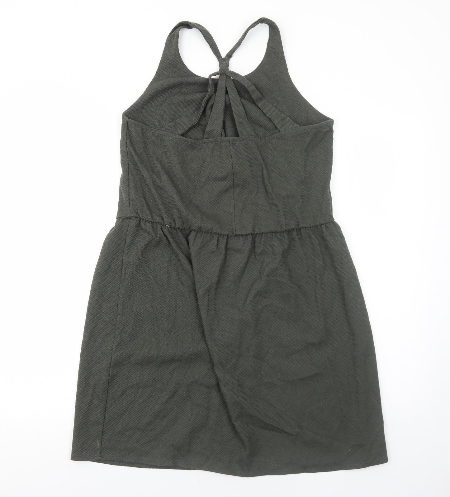Etam Womens Green Polyester Tank Dress Size L Round Neck Pullover