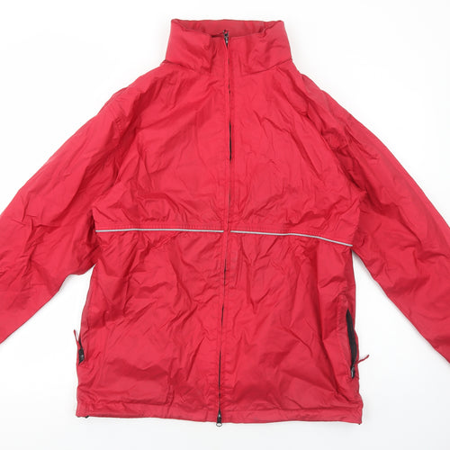 Outdoor Time Mens Red Rain Coat Coat Size M Zip