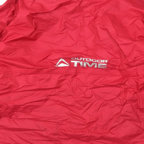 Outdoor Time Mens Red Rain Coat Coat Size M Zip