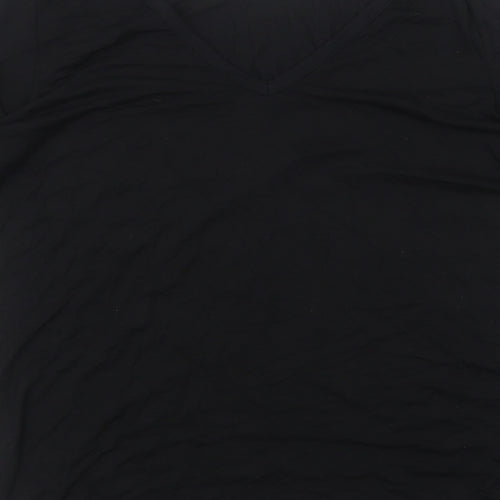 F&F Womens Black Viscose Basic Blouse Size 10 Round Neck