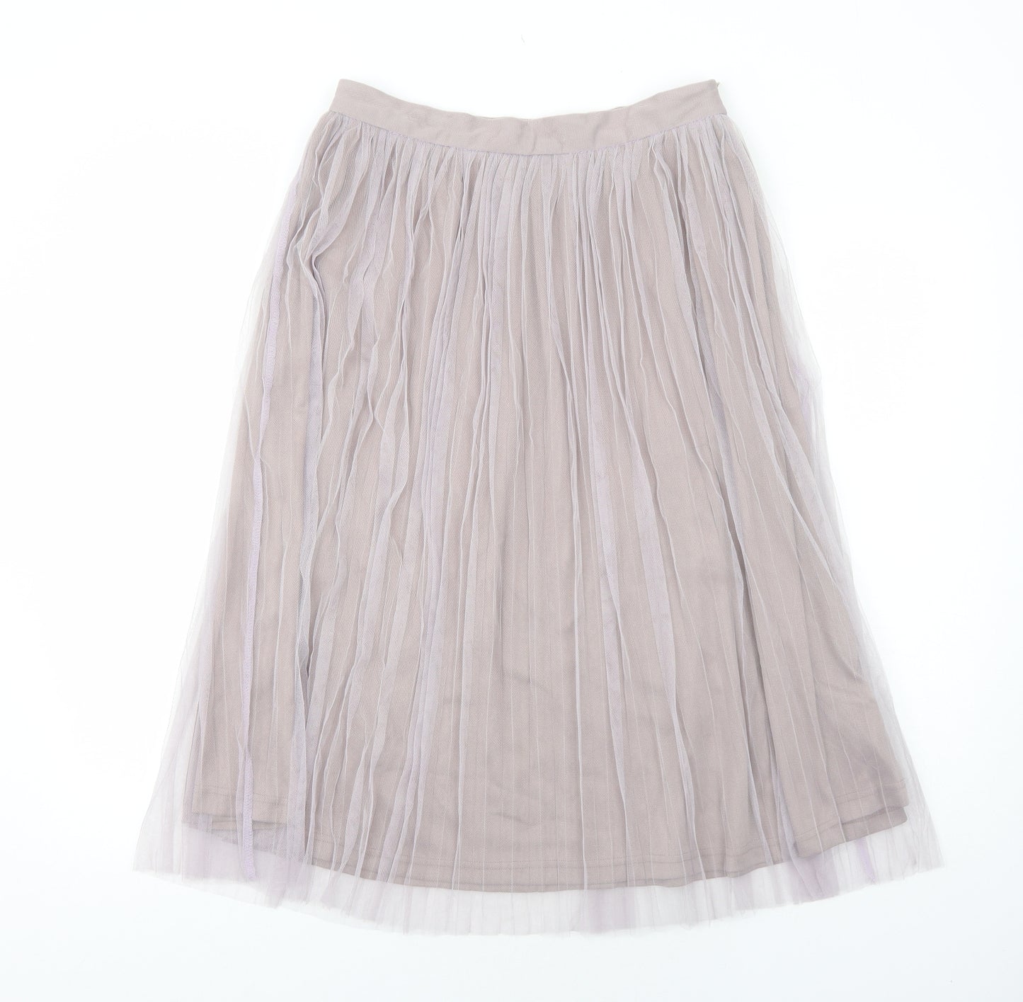 Boohoo Womens Purple Polyester Pleated Skirt Size 12 Zip