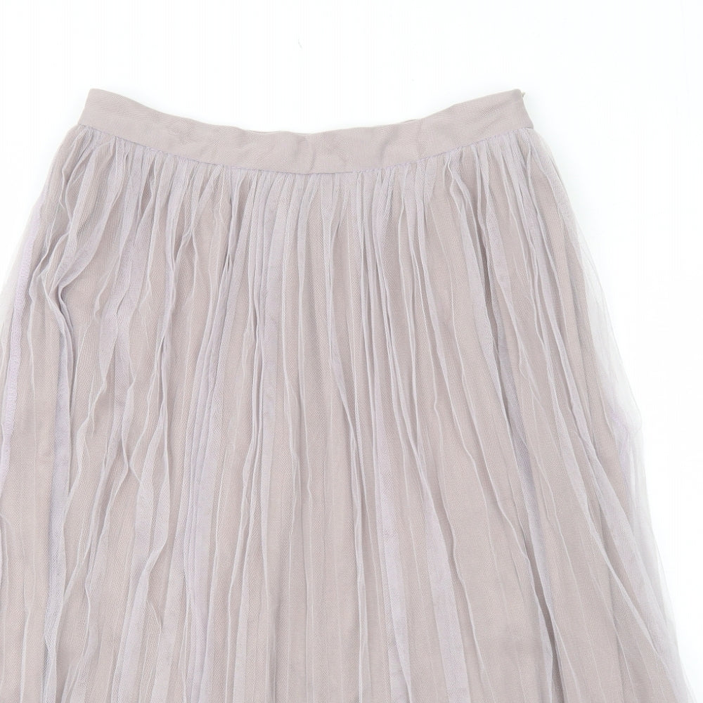 Boohoo Womens Purple Polyester Pleated Skirt Size 12 Zip