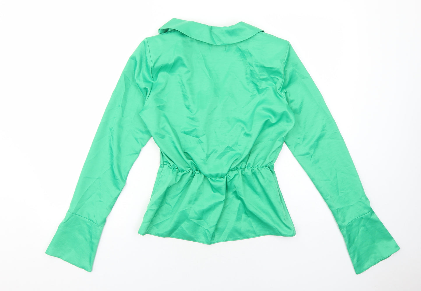 ASOS Womens Green Polyester Basic Blouse Size 8 V-Neck