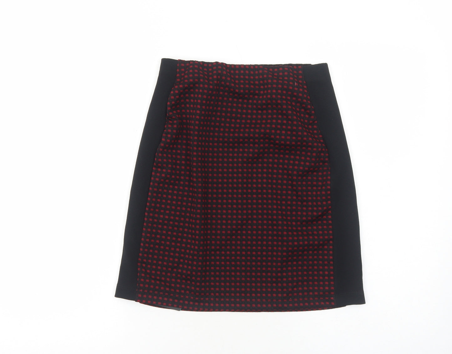 Roman Womens Black Geometric Polyester A-Line Skirt Size 10