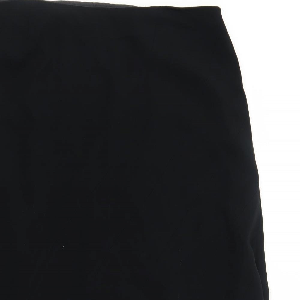 Planet Womens Black Polyester Swing Skirt Size 18 Zip