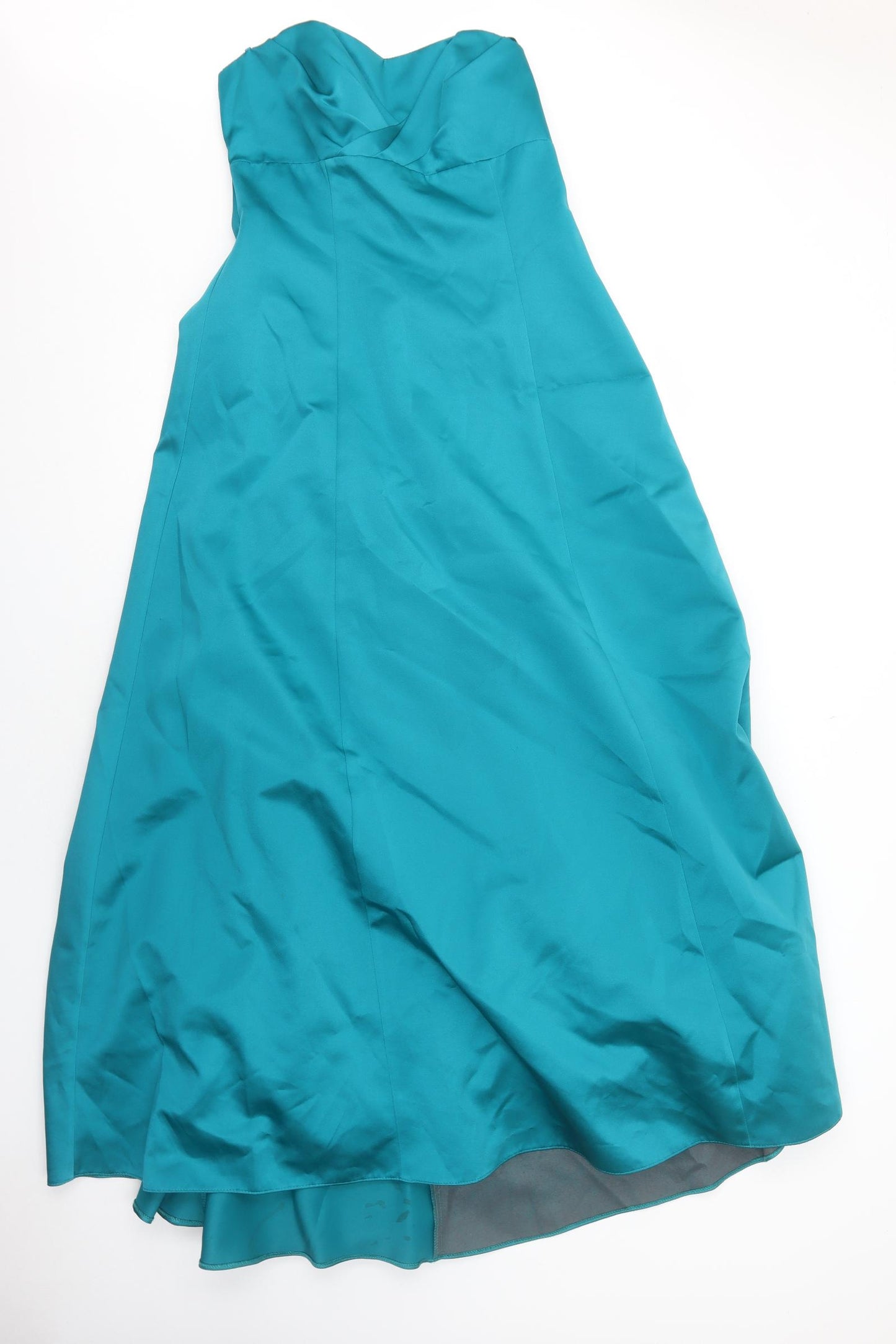 Debut Womens Blue Polyester Ball Gown Size 14 Sweetheart Zip