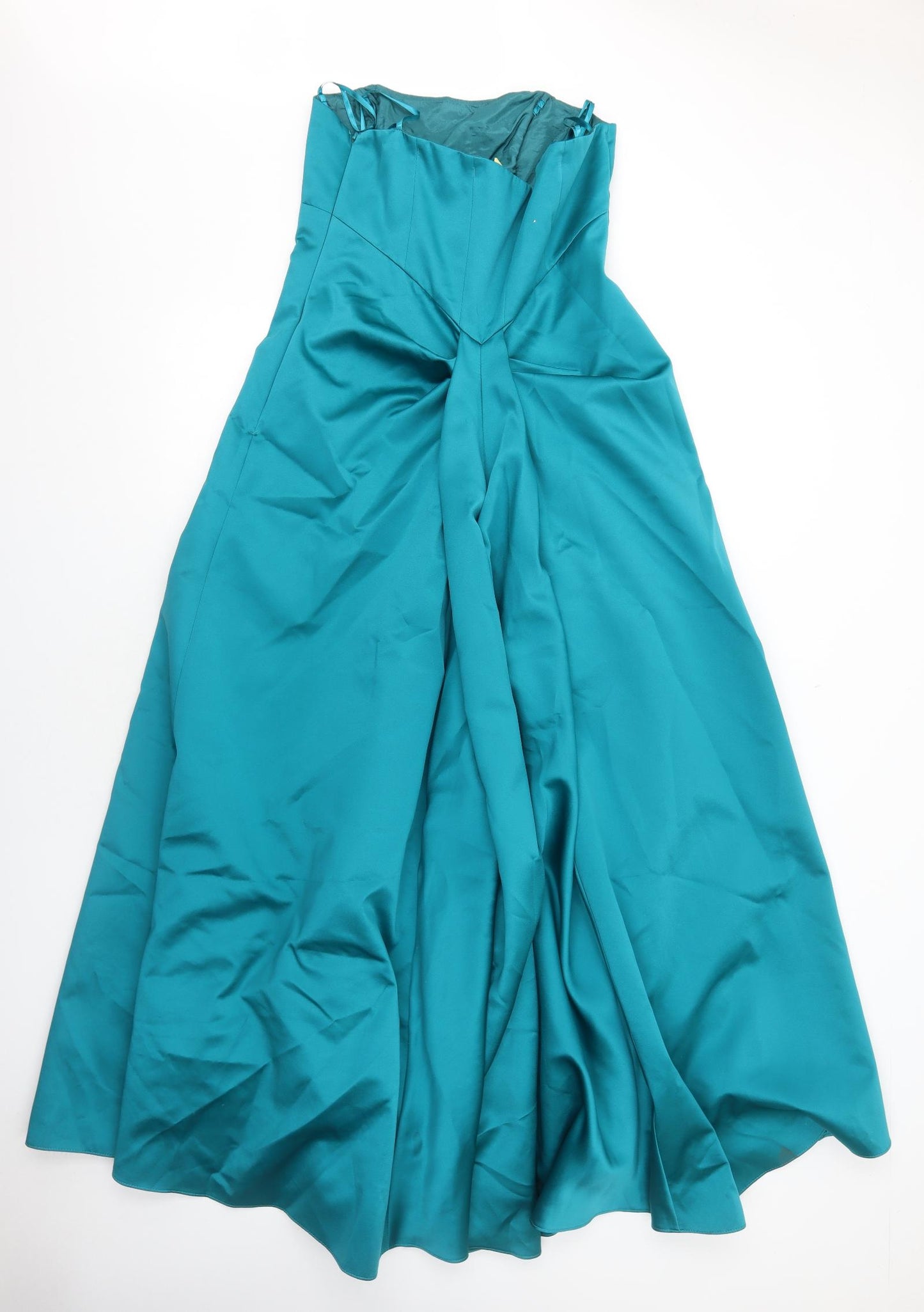 Debut Womens Blue Polyester Ball Gown Size 14 Sweetheart Zip