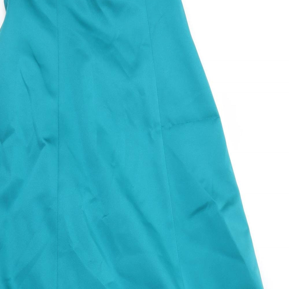 Debut Womens Blue Polyester Ball Gown Size 14 Sweetheart Zip