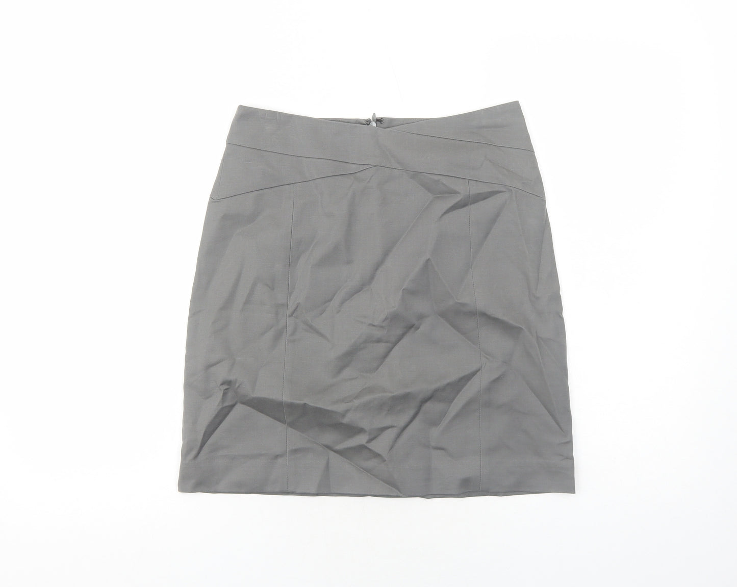 Banana Republic Womens Grey Cotton A-Line Skirt Size 6 Zip