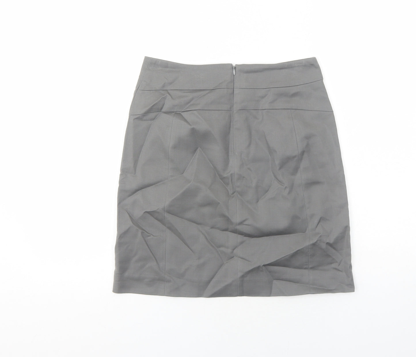 Banana Republic Womens Grey Cotton A-Line Skirt Size 6 Zip