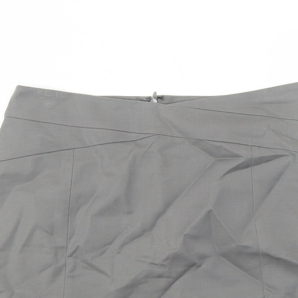 Banana Republic Womens Grey Cotton A-Line Skirt Size 6 Zip