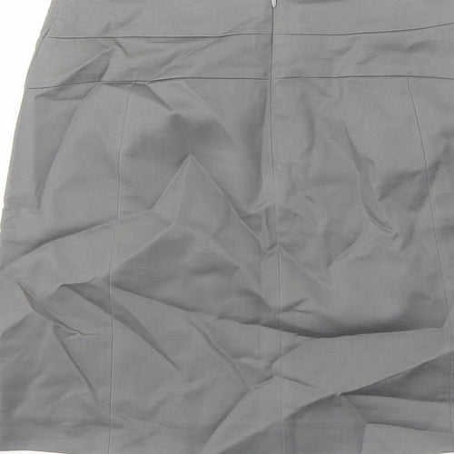 Banana Republic Womens Grey Cotton A-Line Skirt Size 6 Zip