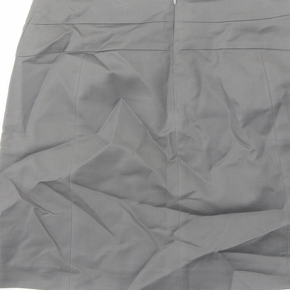 Banana Republic Womens Grey Cotton A-Line Skirt Size 6 Zip