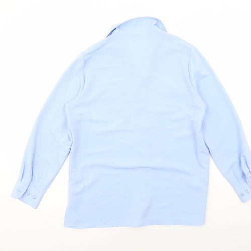 Marks and Spencer Womens Blue Polyester Basic Button-Up Size 12 Collared