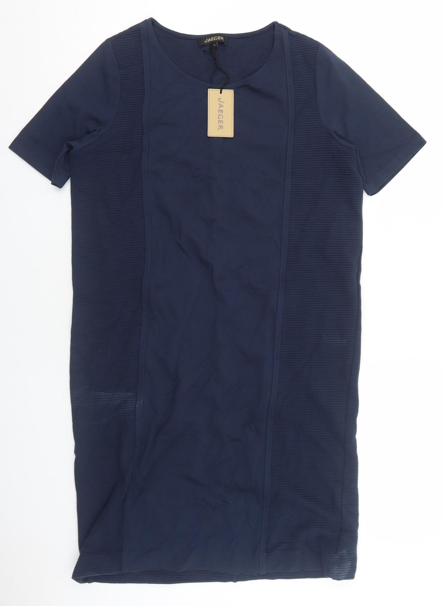 Jaeger Womens Blue Viscose Shift Size M Scoop Neck Pullover