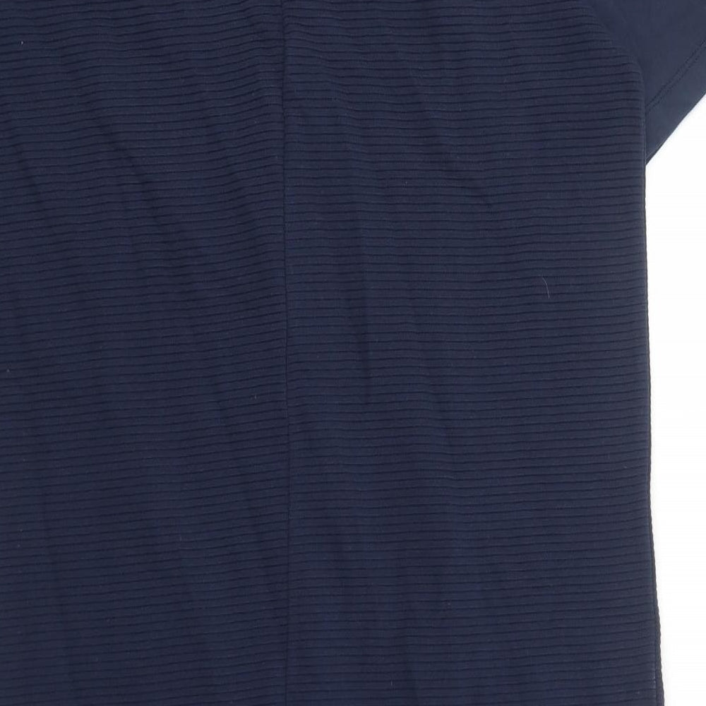 Jaeger Womens Blue Viscose Shift Size M Scoop Neck Pullover
