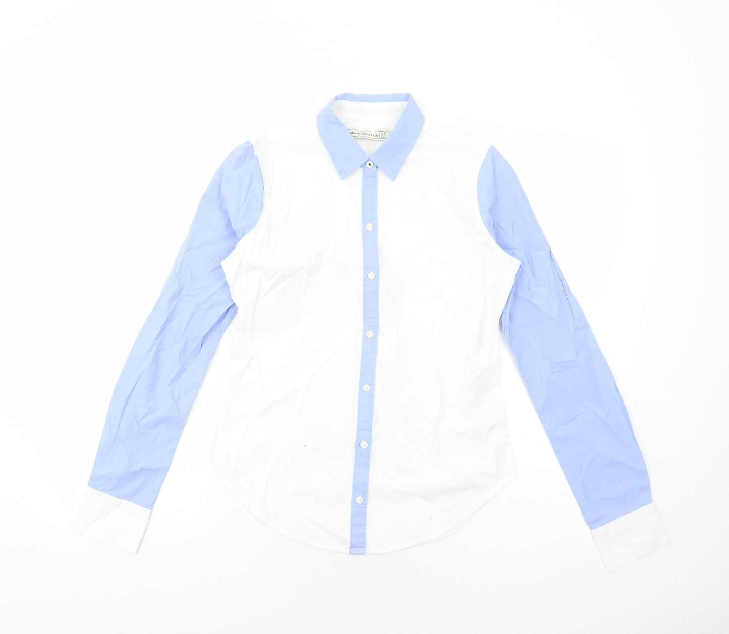 Abercrombie & Fitch Womens White Cotton Basic Button-Up Size XS Collared